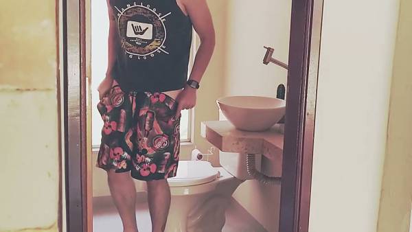 Chubby roommate caught exposing herself while jerking off in the bathroom on adultfans.net