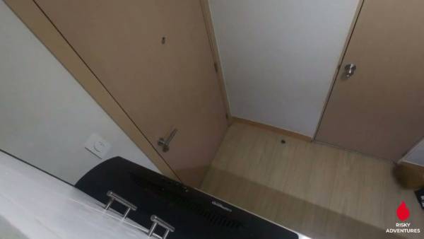 Pinay wife caught on hidden camera cheating with her neighbor in a tight corner room on adultfans.net