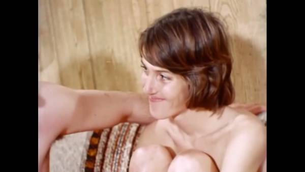 Hairy young men meet for a vintage 1970s threesome in a wood-paneled room on adultfans.net