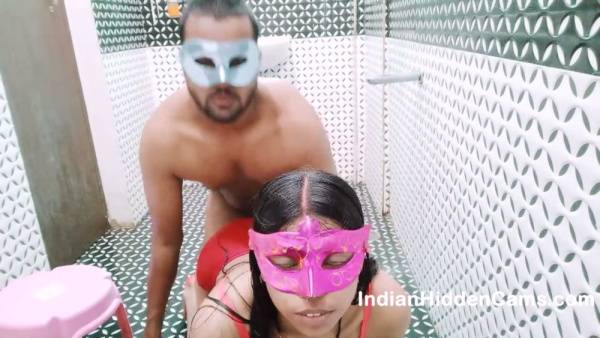 Married Indian couple shares intimate shower moment in a modest hotel bathroom - India on adultfans.net