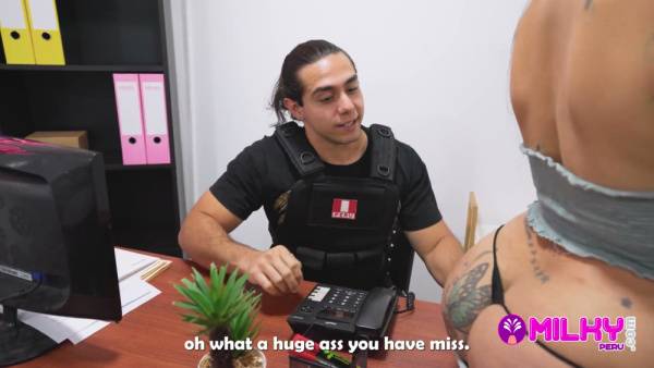 Brazilian beauty with big natural tits submits to the commissioner in a Milky Peru parody - Brazil - Peru on adultfans.net