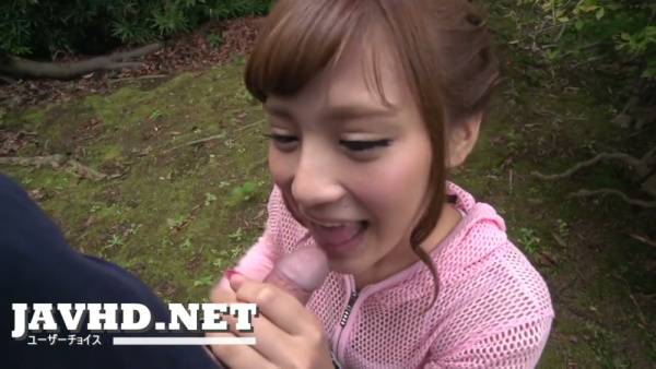 Young Japanese woman gives oral sex in forest setting - Japan on adultfans.net