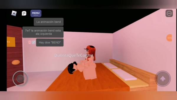 Red-haired avatar zLenn engages in virtual lesbian encounters in a stylized Roblox world on adultfans.net
