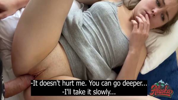 POV stepbrother captures his sister losing her virginity to his big cock on adultfans.net