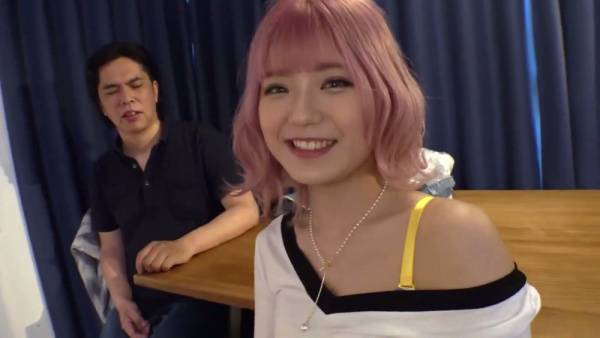 Pink-haired Asian girl gives a passionate handjob and deep oral in POV view - Japan on adultfans.net