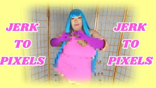 Blue-haired cosplayer strikes a pose in front of a traditional screen - Usa on adultfans.net