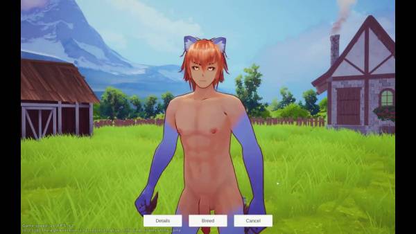 Anthropomorphic anime girls in a fantasy field engage in playful intimacy on adultfans.net