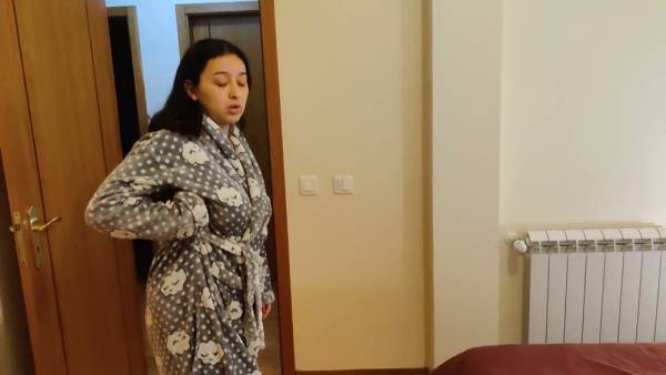 Young woman spends the night with friend's mom's guest in a private bedroom encounter on adultfans.net