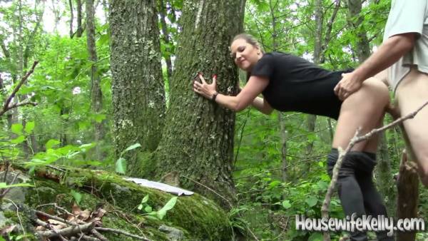 POV forest encounter with a woman giving oral and taking it deep from behind on adultfans.net