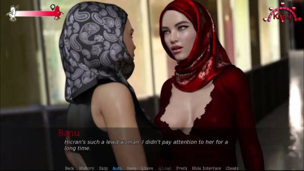 Stylized drama unfolds with intense glances and hidden desires in a modern Middle Eastern setting on adultfans.net