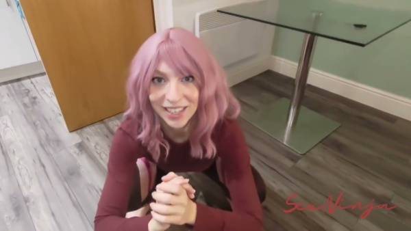 Mature woman bends over glass table as lover pulls down her pants from behind on adultfans.net