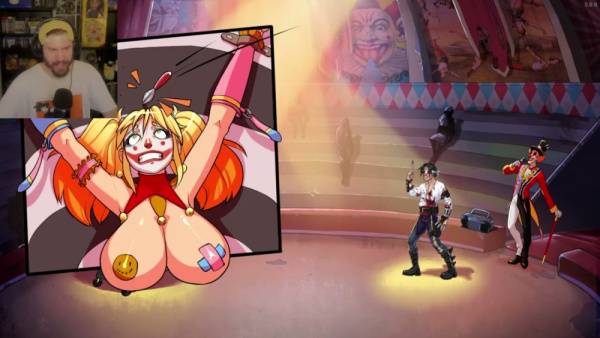 Blonde vixen takes double pleasure in a surreal hentai circus fantasy on adultfans.net