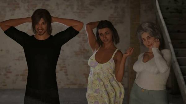 Mature granny in 3D animated style fills the screen with her bare chest on adultfans.net