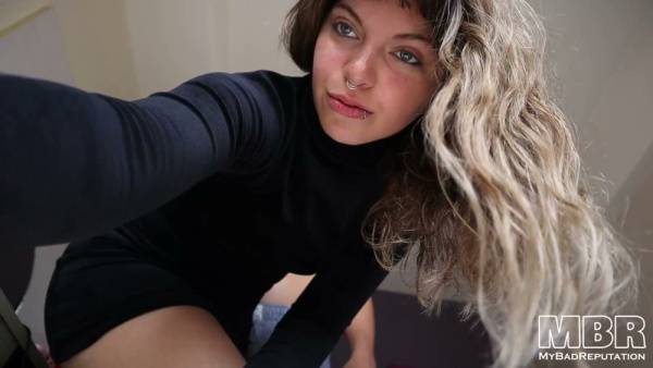 Blonde babe takes a creampie in black boots and turtleneck on adultfans.net