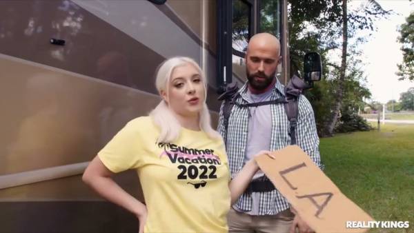 Blonde hitchhiker gets more than a lift from rugged RV driver on adultfans.net