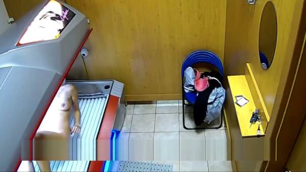 Someone masturbates alone in a public solarium caught on hidden camera on adultfans.net