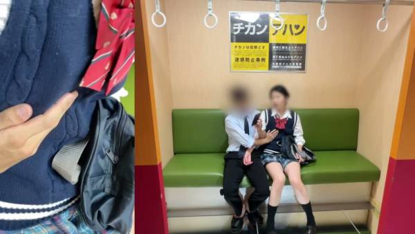 Uniformed Japanese student takes creampie on the subway with whispered pleas - Japan on adultfans.net