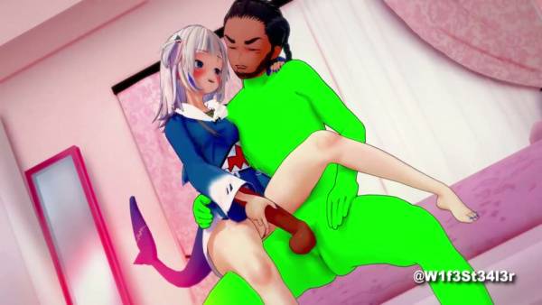 Gura stars in an uncensored anime parody with gangbang and fantasy scenes on adultfans.net