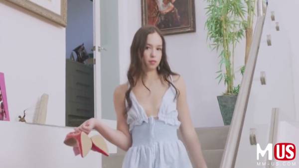 Young brunette in blue lingerie takes control with bold revenge blowjob on adultfans.net