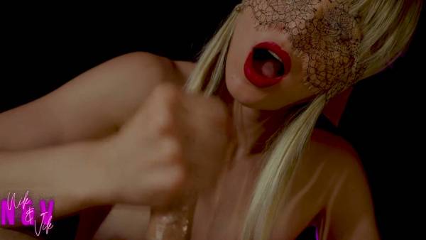 Blonde in black lace mask explores intense POV handjob and oral with nikandvik on adultfans.net