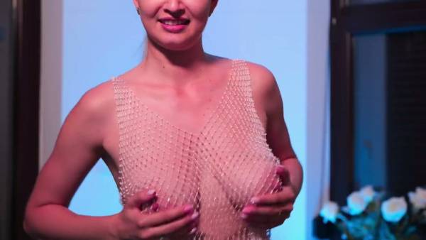 Skinny British beauty teases fans in sheer lingerie with natural tits on display - Britain on adultfans.net