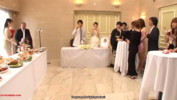 Slender Japanese brunette shares a passionate moment at the wedding reception - Japan on adultfans.net