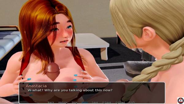 Fenella and Anastasia entangle with a man in an animated school fantasy on adultfans.net