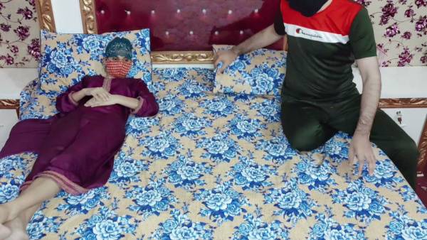 Skinny Desi wife in stockings betrayed by masked lover while her husband watches - India - Pakistan on adultfans.net