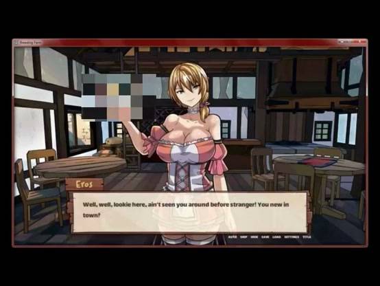 Blonde and redhead anime women meet in a fantasy game world for a secret pact on adultfans.net