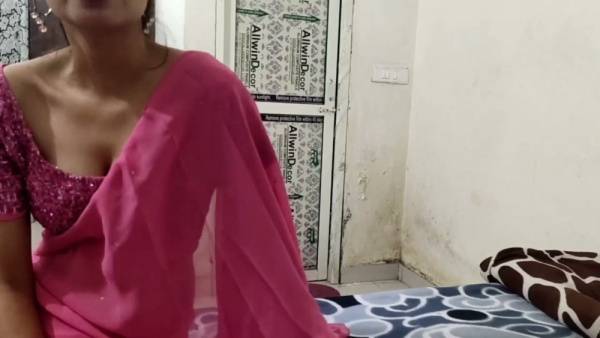 Indian beauty in sparkling pink sari teases with solo fingering and dirty talk - India on adultfans.net