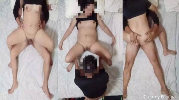 Asian Filipina MILF shares passionate creampie sex on a white bed on adultfans.net