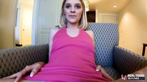 Blonde Maria Anjel performs for the camera in a private casting session on adultfans.net