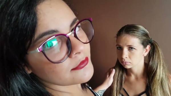 Tattooed brunette and blonde lover explore passion on wooden floors on adultfans.net