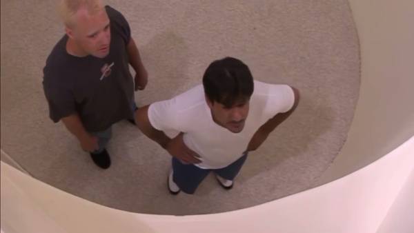 Redhead in high heels takes on two men in intense double penetration on adultfans.net