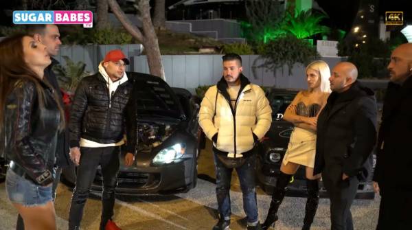Blonde racer's girlfriend betrays him with a brunette in a midnight car parable - Greece - Bulgaria on adultfans.net
