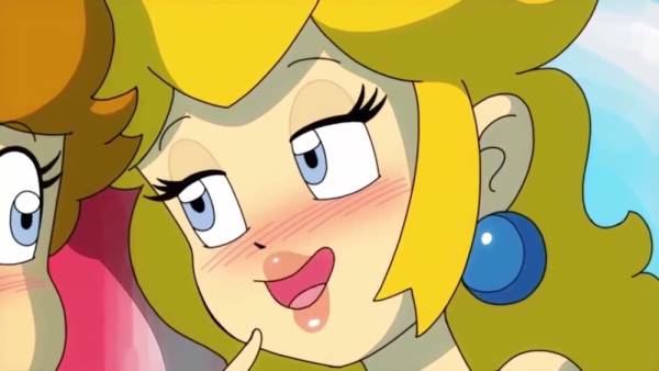 Princess Peach dominates the 'YOU' character in a magical animated bedroom on adultfans.net
