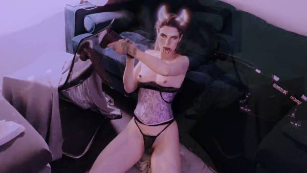 Blonde in lace corset takes deep anal from hairy man on blue carpet on adultfans.net