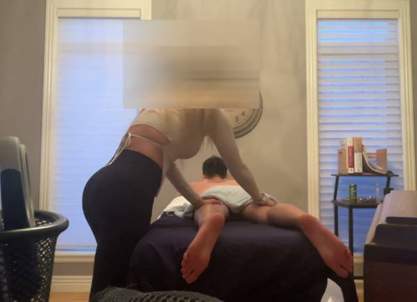 Norwegian blonde massage therapist works on her American client in a sunlit therapy room - Usa - Norway on adultfans.net