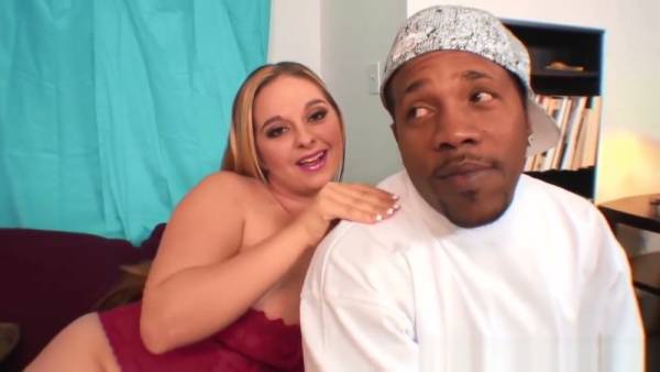Blonde with huge tits takes on a well-endowed black man in passionate hardcore sex on adultfans.net