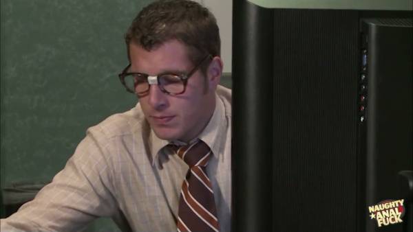 Blonde secretary demands sex the moment she enters the office on adultfans.net