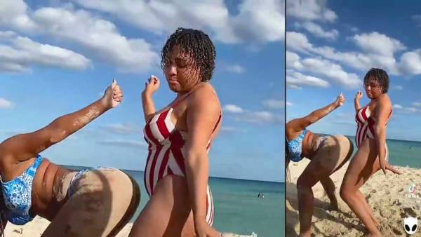 Brazilian beach lovers move to a neon-lit hotel for scissoring and passionate trio play - Brazil on adultfans.net