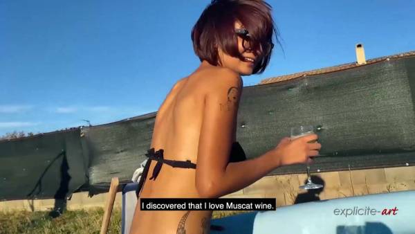 Tattooed French girl rides and swallows in rough POV session - France on adultfans.net