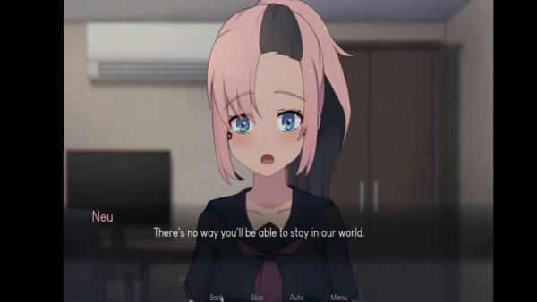 Pink-haired anime girlfriend Neu faces forbidden world crossing in intense hentai drama on adultfans.net