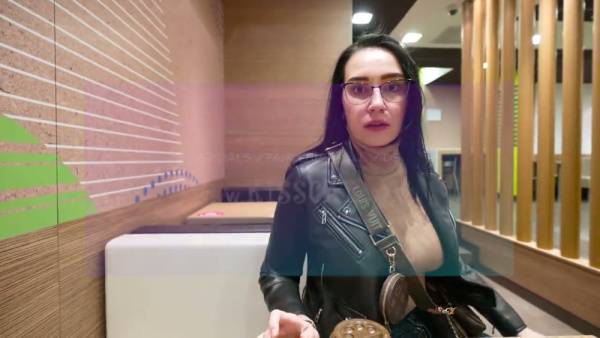 Russian brunette caught in a public bathroom humiliation session - Russia on adultfans.net