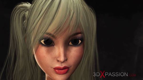 Animated schoolgirl seduced by a smoking muscle interrogator in a dark room on adultfans.net