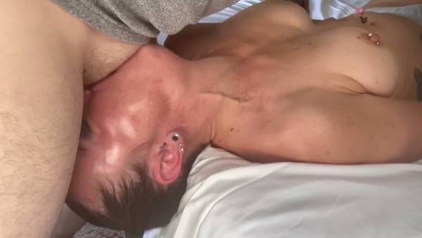 Pierced tattooed woman takes deep throat creampie from uncircumcised cock on adultfans.net