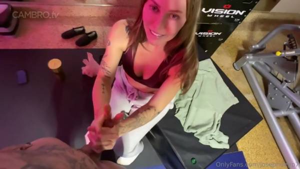 Blonde tattooed beauty takes it deep from behind in a sweaty gym session on adultfans.net