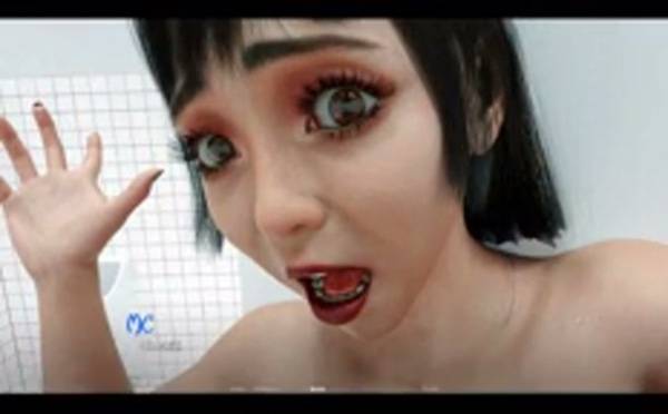 Asian beauty in intimate close-up with long black hair on adultfans.net