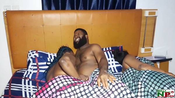Dark-skinned woman wakes to find her partner with another woman in bed on adultfans.net