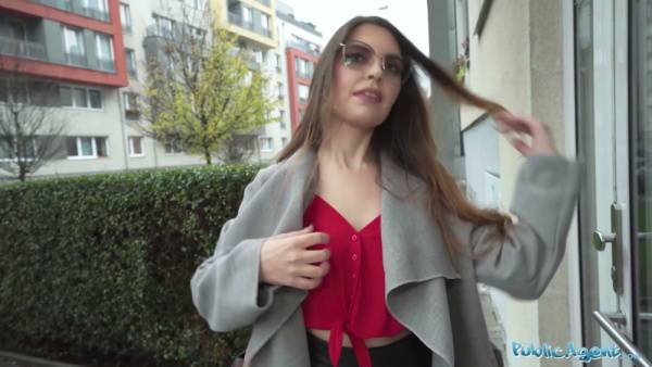 Babysitter in glasses welcomes a public agent stranger into her apartment for a private encounter on adultfans.net
